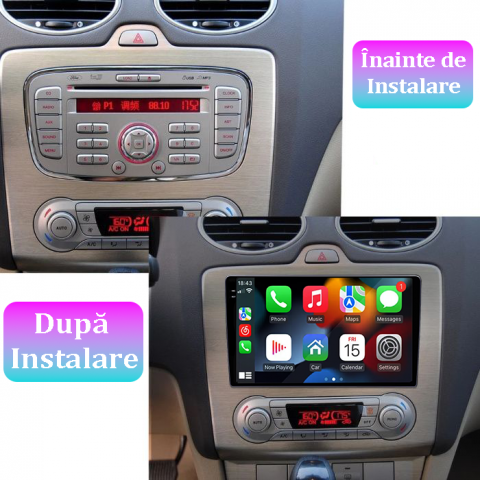 Navigatie dedicata Ford Focus ( 2004 - 2011 ), 12GB RAM 256GB ROM, Android 13, Rezolutie 2K, Display QLED, 9", DSP, Carplay, Android Auto, Internet, Youtube, Waze, Wi Fi, USB [4]