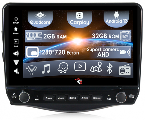 RAV4 2005-2013 - Navigatie dedicata RAV4 2005-2013 cu butoane rotative model 2024, 9 Inch, 2GB RAM 32GB ROM, Quadcore, Android 13, WiFi, Bluetooth, Magazin Play