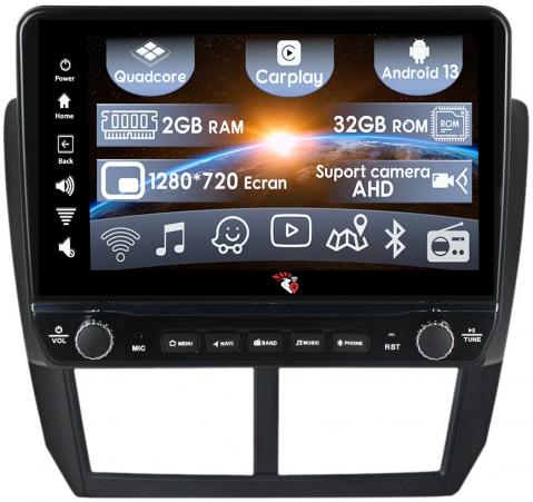 Subaru - Navigatie dedicata Forester 3 2007-2013 cu butoane rotative model 2024, 9 Inch, 2GB RAM 32GB ROM, Quadcore, Android 13, WiFi, Bluetooth, Magazin Play