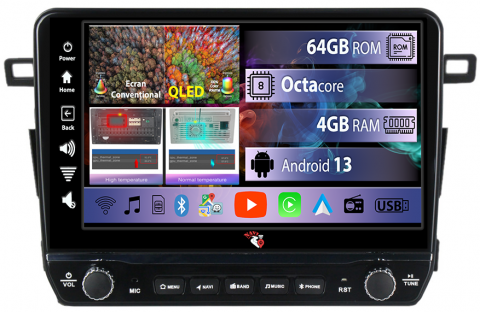 RAV4 2013-2018 - Navigatie dedicata RAV4 2013-2018 cu butoane rotative model 2024, 4GB RAM 64GB ROM, Quadcore, Android 13, Display QLED 9", DSP, Carplay, Android Auto, Internet, Youtube, Waze, WIFI, B