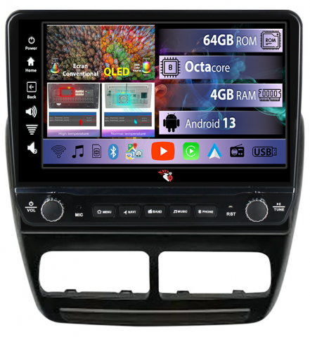 Fiat Doblo - Navigatie dedicata Fiat Doblo 2015 cu butoane rotative model 2024, 4 GB RAM 64 ROM, Quadcore, Android 13, Display QLED, 9", DSP, Carplay, Android Auto, Internet, Youtube , Waze , WI-FI