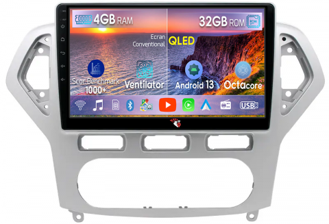 Mondeo 2010-2014 - Navigatie dedicata Ford Mondeo 2006-2010, 4 GB RAM 32 ROM, Android 13, Display QLED 1K, 10", DSP, Carplay, Android Auto, Internet, Youtube , Waze , Wi Fi , Usb , Bluetooth