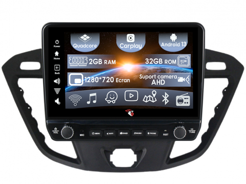 Transit 2013-2018 - Navigatie dedicata Ford Transit 2013-2018 cu butoane rotative model 2024, 9 Inch, 2GB RAM 32GB ROM, Quadcore, Android 13, WiFi, Bluetooth, Magazin Play
