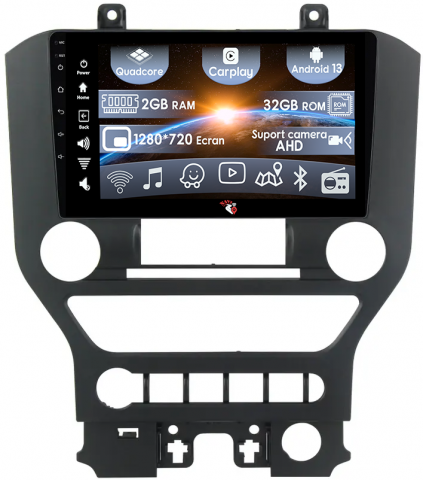 Mustang 2014-2021 - (Resigilata) Navigatie dedicata Ford Mustang 2014-2021, 2GB RAM 32GB ROM, Quad Core, Display 9" IPS Full HD, Carplay, Android 13, Bluetooth, Magazin Play, Suport camere AHD