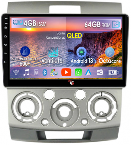 Ranger 2006-2011 - Navigatie dedicata Ford Ranger 2006-2011, 4GB RAM 64GB ROM, Octacore, Android 13, Display QLED 9", DSP, Carplay, Android Auto, Internet, Youtube, Waze, WIFI, Bluetooth