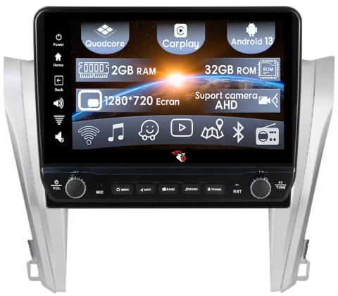 Camry 2014-2017 - Navigatie dedicata Camry 2015-2017 cu butoane rotative model 2024, 10 Inch, 2GB RAM 32GB ROM, Quadcore, Android 13, WiFi, Bluetooth, Magazin Play