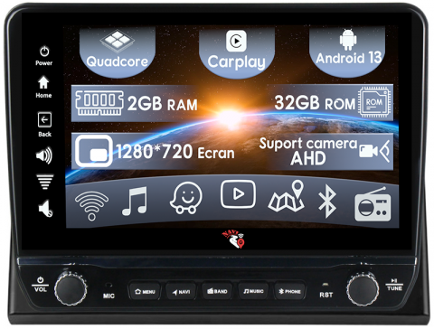 Sonata 7 2017-2019 - Navigatie dedicata Sonata 7 2017-2019 cu butoane rotative model 2024, 9 Inch, 2GB RAM 32GB ROM, Quadcore, Android 13, WiFi, Bluetooth, Magazin Play
