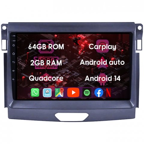 (Resigilata) Navigatie dedicata Ford Ranger 2015-2020, 2GB RAM 32GB ROM, Quad Core, Display 9" IPS Full HD, Carplay, Android 13, Bluetooth, Magazin Play, Suport camere AHD [11]