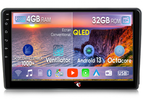 Ford Tranzit 350 2020-2021 - Navigatie dedicata Ford Transit 350 2020-2021, 4 GB RAM 32 ROM, Android 13, Display QLED 1K, 9", DSP, Carplay, Android Auto, Internet, Youtube , Waze , Wi Fi , Usb , Bluetooth