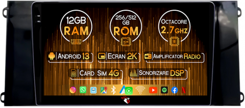 Transit PRO 2022 - Navigatie dedicata Ford Transit PRO 2022, 12GB RAM 256GB ROM, Android 13, Rezolutie 2K, Display QLED, 9", DSP, Carplay, Android Auto, Internet, Youtube, Waze, Wi Fi, USB
