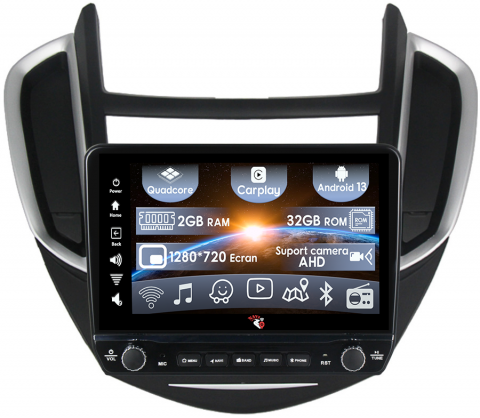 Navigatii Dedicate - Navigatie dedicata Trax Tracker 2014-2016 cu butoane rotative model 2024, 9 Inch, 2GB RAM 32GB ROM, Quadcore, Android 13, WiFi, Bluetooth, Magazin Play