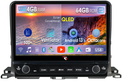 Highlander (2014-2018) - Navigatie dedicata Highlander 2013-2018 cu butoane rotative model 2024, 4GB RAM 64GB ROM, Quadcore, Android 13, Display QLED 10", DSP, Carplay, Android Auto, Internet, Youtube, Waze,