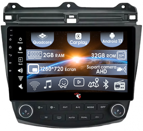 Honda - (Resigilata) Navigatie dedicata Honda Accord VII 2003 - 2008, 2GB RAM 32GB ROM, Quad Core, Display 10" IPS Full HD, Carplay, Android 13, Bluetooth, Magazin Play, Suport camere AHD