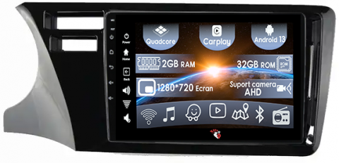 City 2014 - (Resigilata) Navigatie dedicata Honda City 2014, 2GB RAM 32GB ROM, Quad Core, Display 9" IPS Full HD, Carplay, Android 13, Bluetooth, Magazin Play, Suport camere AHD