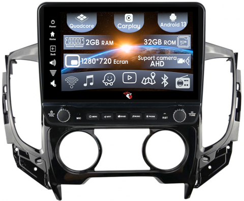 L200 2015-2019 - Navigatie dedicata L200 2015-2019 cu butoane rotative model 2024, 9 Inch, 2GB RAM 32GB ROM, Quadcore, Android 13, WiFi, Bluetooth, Magazin Play