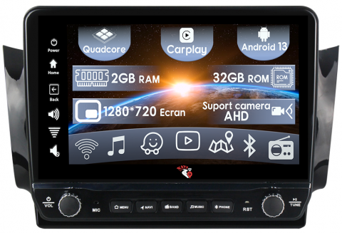 Sylphy 2012-2018 - Navigatie dedicata Sylphy 2013-2017 cu butoane rotative model 2024, 10 Inch, 2GB RAM 32GB ROM, Quadcore, Android 13, WiFi, Bluetooth, Magazin Play