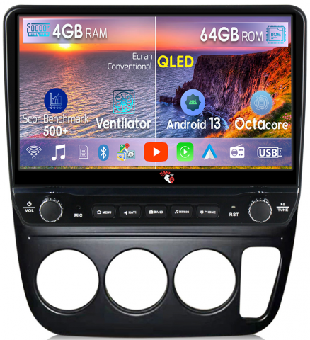 Honda - Navigatie dedicata Honda CR-V 1997-2001 cu butoane rotative model 2024, 4 GB RAM 64 ROM, Quadcore, Android 13, Display QLED, 9", DSP, Carplay, Android Auto, Internet, Youtube , Waze , WI-FI