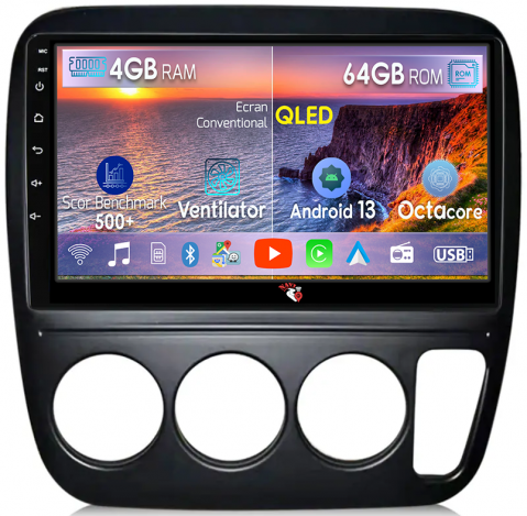 Honda - Navigatie dedicata Honda CR-V 1998, 4GB RAM 64GB ROM, Octacore, Android 13, Display QLED 9", DSP, Carplay, Android Auto, Internet, Youtube, Waze, WIFI, Bluetooth
