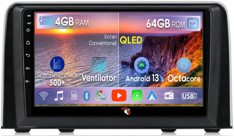 Honda - Navigatie dedicata Honda CR-V 2016-2018, 4GB RAM 64GB ROM, Octacore, Android 13, Display QLED 9", DSP, Carplay, Android Auto, Internet, Youtube, Waze, WIFI, Bluetooth