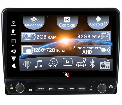 Toyota - Navigatie dedicata Sienna 2016-2018 cu butoane rotative model 2024, 9 Inch, 2GB RAM 32GB ROM, Quadcore, Android 13, WiFi, Bluetooth, Magazin Play