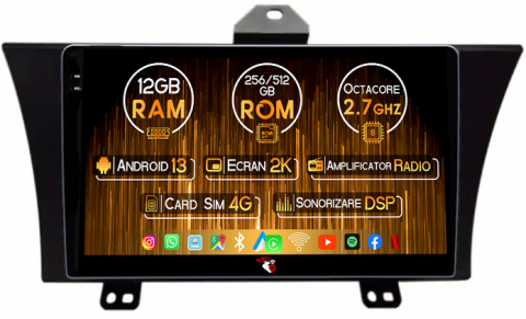 Honda - Navigatie dedicata Honda Elysion 2012-2015, 12GB RAM 256GB ROM, Android 13, Rezolutie 2K, Display QLED, 10", DSP, Carplay, Android Auto, Internet, Youtube, Waze, Wi Fi, USB