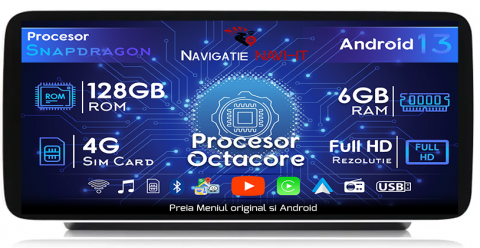 Mercedes-Benz - Navigatie dedicata Mercedes-Benz W205 NTG 4.5, Android 13, Wireless Carplay si Android auto 6GB RAM 128GB ROM, Octacore 2.0ghz, Display IPS 10.25" 1280*720