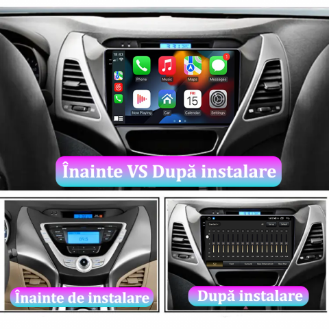 Navigatie dedicata Hyundai Elantra 2011-2013, 12GB RAM 256GB ROM, Android 13, Rezolutie 2K, Display QLED, 9", DSP, Carplay, Android Auto, Internet, Youtube, Waze, Wi Fi, USB [1]