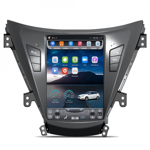 Hyundai - Navigatie dedicata Hyundai Elantra 2014-2016 Tesla Style, butoane negre, Tesla Style, 8GB RAM 128GB ROM, Octacore, Android 14, Display QLED 9.7”, Suporta camera 360º, DSP, Carplay&Android Auto, SIM 4G