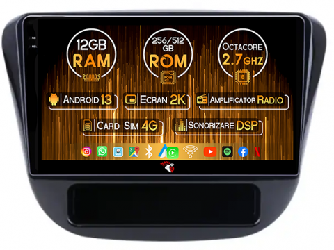 Elantra 2019 - Navigatie dedicata Hyundai Elantra 2019, 12GB RAM 256GB ROM, Android 13, Rezolutie 2K, Display QLED, 9", DSP, Carplay, Android Auto, Internet, Youtube, Waze, Wi Fi, USB