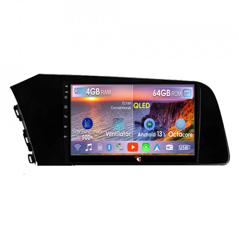 Hyundai - Navigatie dedicata Hyundai Elantra 2021, 4GB RAM 64GB ROM, Octacore, Android 13, Display QLED 9", DSP, Carplay, Android Auto, Internet, Youtube, Waze, WIFI, Bluetooth