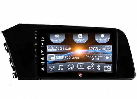 Hyundai - (Resigilata) Navigatie dedicata Hyundai Elantra 2021, 2GB RAM 32GB ROM, Quad Core, Display 9" IPS Full HD, Carplay, Android 13, Bluetooth, Magazin Play, Suport camere AHD