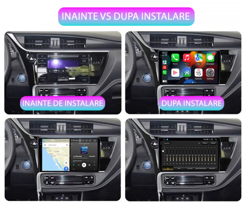 Navigatie dedicata Toyota Corolla 2017-2019, 12GB RAM 256GB ROM, Android 13, Rezolutie 2K, Display QLED, 10.2", DSP, Carplay, Android Auto, Internet, Youtube, Waze, Wi Fi, USB [4]