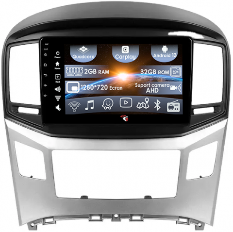 Hyundai - (Resigilata) Navigatie dedicata Hyundai H1 2017-2018, 2GB RAM 32GB ROM, Quad Core, Display 9" IPS Full HD, Carplay, Android 13, Bluetooth, Magazin Play, Suport camere AHD