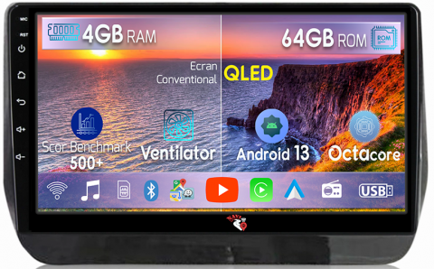 Hyundai - Navigatie dedicata Hyundai H1 2019, 4GB RAM 64GB ROM, Octacore, Android 13, Display QLED 9", DSP, Carplay, Android Auto, Internet, Youtube, Waze, WIFI, Bluetooth