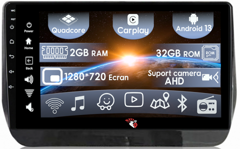H1 2019 - (Resigilata) Navigatie dedicata Hyundai H1 2019, 2GB RAM 32GB ROM, Quad Core, Display 9" IPS Full HD, Carplay, Android 13, Bluetooth, Magazin Play, Suport camere AHD