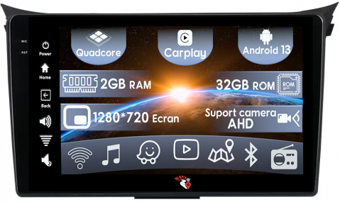 I30 2011-2017 - (Resigilata) Navigatie dedicata Hyundai I30 2011-2017, 2GB RAM 32GB ROM, Quad Core, Display 9" IPS Full HD, Carplay, Android 13, Bluetooth, Magazin Play, Suport camere AHD