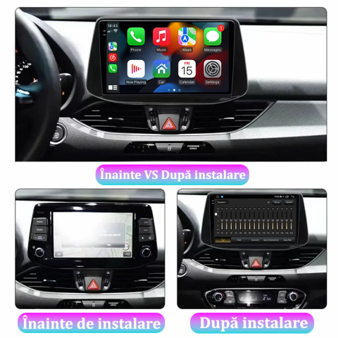 Navigatie dedicata Hyundai I30 2018, 12GB RAM 256GB ROM, Android 13, Rezolutie 2K, Display QLED, 9", DSP, Carplay, Android Auto, Internet, Youtube, Waze, Wi Fi, USB [4]
