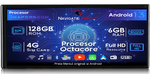 Audi A1 - Navigatie dedicata Audi A1 RMC 2013, Android 13, Wireless Carplay si Android auto 6GB RAM 128GB ROM, Display IPS, 10.25 inch, Microfon Extern