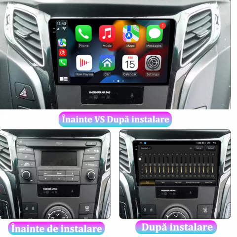 Navigatie dedicata Hyundai i40 2016, 12GB RAM 256GB ROM, Android 13, Rezolutie 2K, Display QLED, 9", DSP, Carplay, Android Auto, Internet, Youtube, Waze, Wi Fi, USB [1]