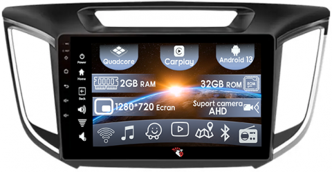 IX25 2015-2019 - (Resigilata) Navigatie dedicata Hyundai IX25 2015-2019, 2GB RAM 32GB ROM, Quad Core, Display 10" IPS Full HD, Carplay, Android 13, Bluetooth, Magazin Play, Suport camere AHD
