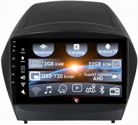 IX35 2009-2015 - (Resigilata) Navigatie dedicata Hyundai IX35 2009-2015, 2GB RAM 32GB ROM, Quad Core, Display 9" IPS Full HD, Carplay, Android 13, Bluetooth, Magazin Play, Suport camere AHD
