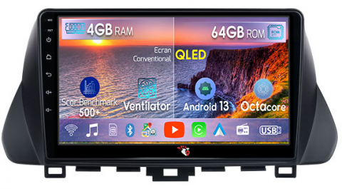 Hyundai - Navigatie dedicata Hyundai Lafesta 2019, 4GB RAM 64GB ROM, Octacore, Android 13, Display QLED 9", DSP, Carplay, Android Auto, Internet, Youtube, Waze, WIFI, Bluetooth
