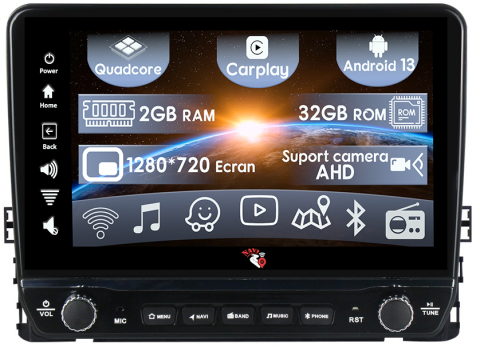 Arteon 2017+ - Navigatie dedicata Volkswagen T6 2015+, Taigo, T-Roc, T-Cross, Caravelle, Arteon cu butoane rotative model 2024, 9 Inch, 2GB RAM 32GB ROM, Quadcore, Android 13, WiFi, Bluetooth, Magazin Play