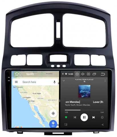Navigatie dedicata Hyundai Santa Fe 2000-2012, 12GB RAM 256GB ROM, Android 13, Rezolutie 2K, Display QLED, 9", DSP, Carplay, Android Auto, Internet, Youtube, Waze, Wi Fi, USB [3]