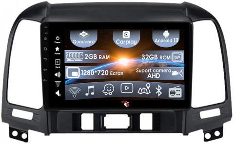 Hyundai - (Resigilata) Navigatie dedicata Hyundai Santa Fe 2006-2012, 2GB RAM 32GB ROM, Quad Core, Display 9" IPS Full HD, Carplay, Android 13, Bluetooth, Magazin Play, Suport camere AHD