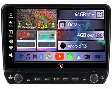 Toyota - Navigatie dedicata Land Cruiser LC 2007-2020 cu butoane rotative model 2024, 4GB RAM 64GB ROM, Quadcore, Android 13, Display QLED 9", DSP, Carplay, Android Auto, Internet, Youtube, Wa