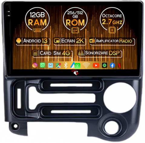 Hyundai Santro 2006-2015 - Navigatie dedicata Hyundai Santro 2006-2015, 12GB RAM 256GB ROM, Android 13, Rezolutie 2K, Display QLED, 9", DSP, Carplay, Android Auto, Internet, Youtube, Waze, Wi Fi, USB