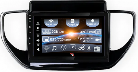 Hyundai - (Resigilata) Navigatie dedicata Hyundai Solaris 2 2020-2021, 2GB RAM 32GB ROM, Quad Core, Display 9" IPS Full HD, Carplay, Android 13, Bluetooth, Magazin Play, Suport camere AHD