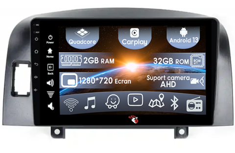 Hyundai - (Resigilata) Navigatie dedicata Hyundai Sonata NF 2006, 2GB RAM 32GB ROM, Quad Core, Display 9" IPS Full HD, Carplay, Android 13, Bluetooth, Magazin Play, Suport camere AHD