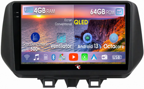 Hyundai - Navigatie dedicata Hyundai Tucson 2018-2020, 4GB RAM 64GB ROM, Octacore, Android 13, Display QLED 10", DSP, Carplay, Android Auto, Internet, Youtube, Waze, WIFI, Bluetooth